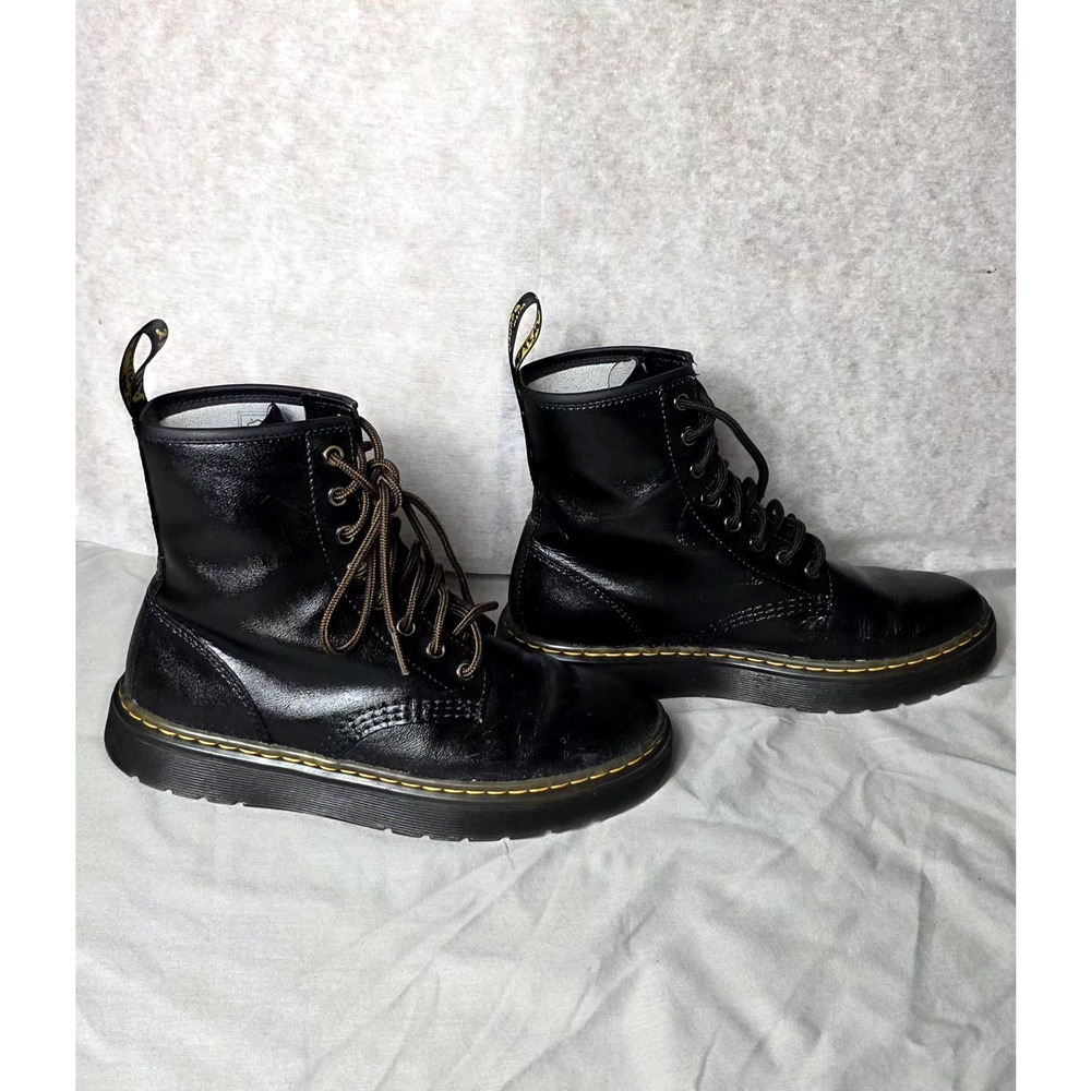 Dr. Martens Zavala Black Leather Combat Boots Women’s 7 / Men’s 6 - Picture 6 of 11